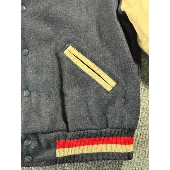 Vintage Nike US Soccer Varsity Jacket Mens Small Navy Blue Wool Leather Sleeves - Picture 7 of 16